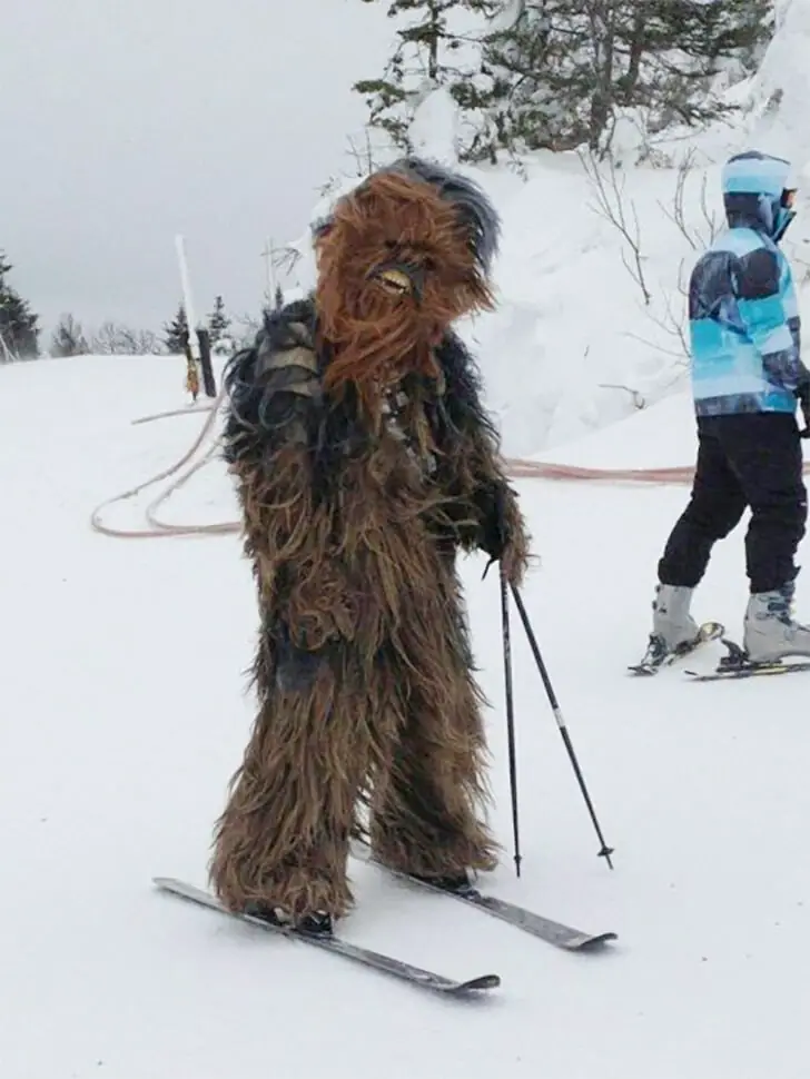 Chewbacca Takes to the Slopes